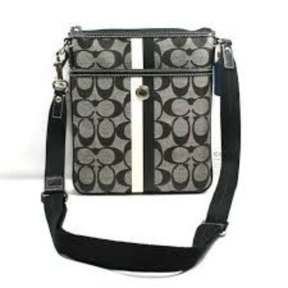 Like New Coach Black Signature Filer Crossbody Bag Purse